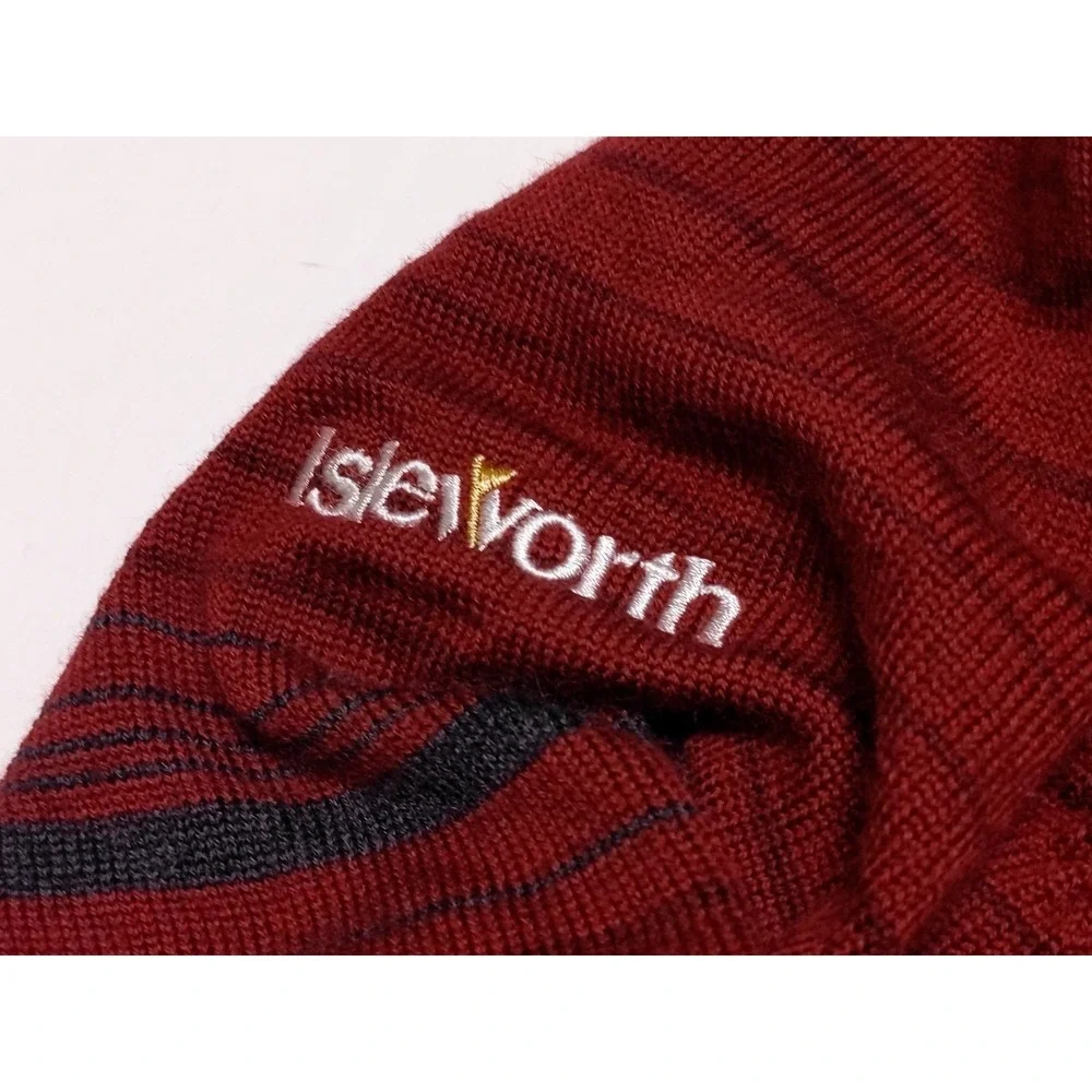 NIKE Tiger Woods 100% Merino Wool 1/4 Zip Pullover Sweater Isleworth Red Large L